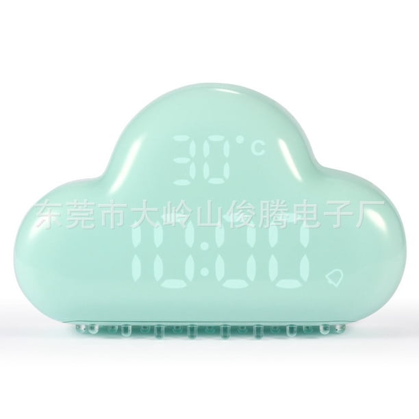 La Alarma Del Reloj Magnético Multifuncional En Forma De Nube Muestra La Temperatura De La Fecha Y La Hora Del Led Eigraketly EL013520-03