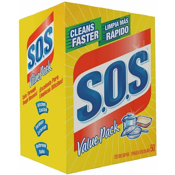 S.O.S Soap Filled Steel Wool Pads, 50 Counts