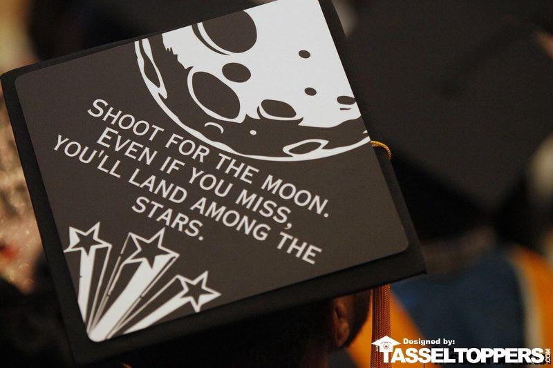 Shoot For The Moon Grad Cap Tassel Topper