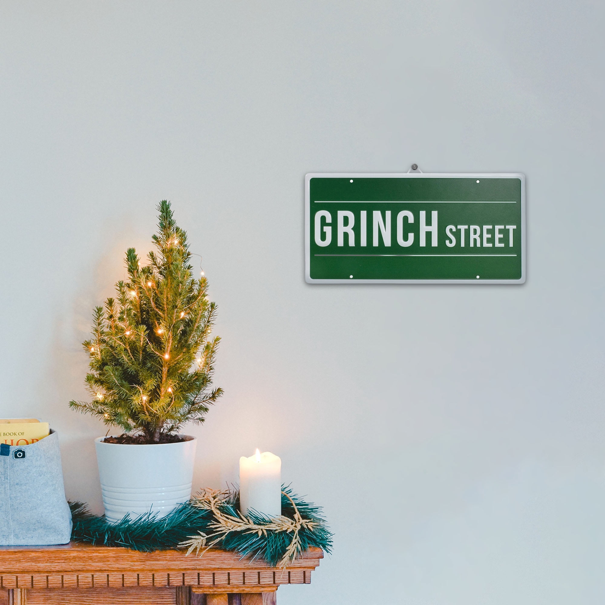Grinch 12 x 6 Inch Metal License Plate Sign — Holiday Accent for Grinch Street Fans