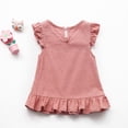thumbnail image 3 of Vedolay Girl's 2023 Summer Fly Sleeve Crew Neck Solid Color Cute Tops,Pink 12-18 Months, 3 of 5