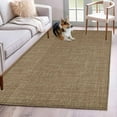 thumbnail image 2 of Hallway Runner Rugs 2.7x5 Ft, Vintage Brown Non Slip Area Rugs for Kitchen Bedroom Entryway, Farmhouse Retro Dark Solid Color Linen Texture Washable Carpet Runner Rug Floor Mats for Bedroom, 2 of 9