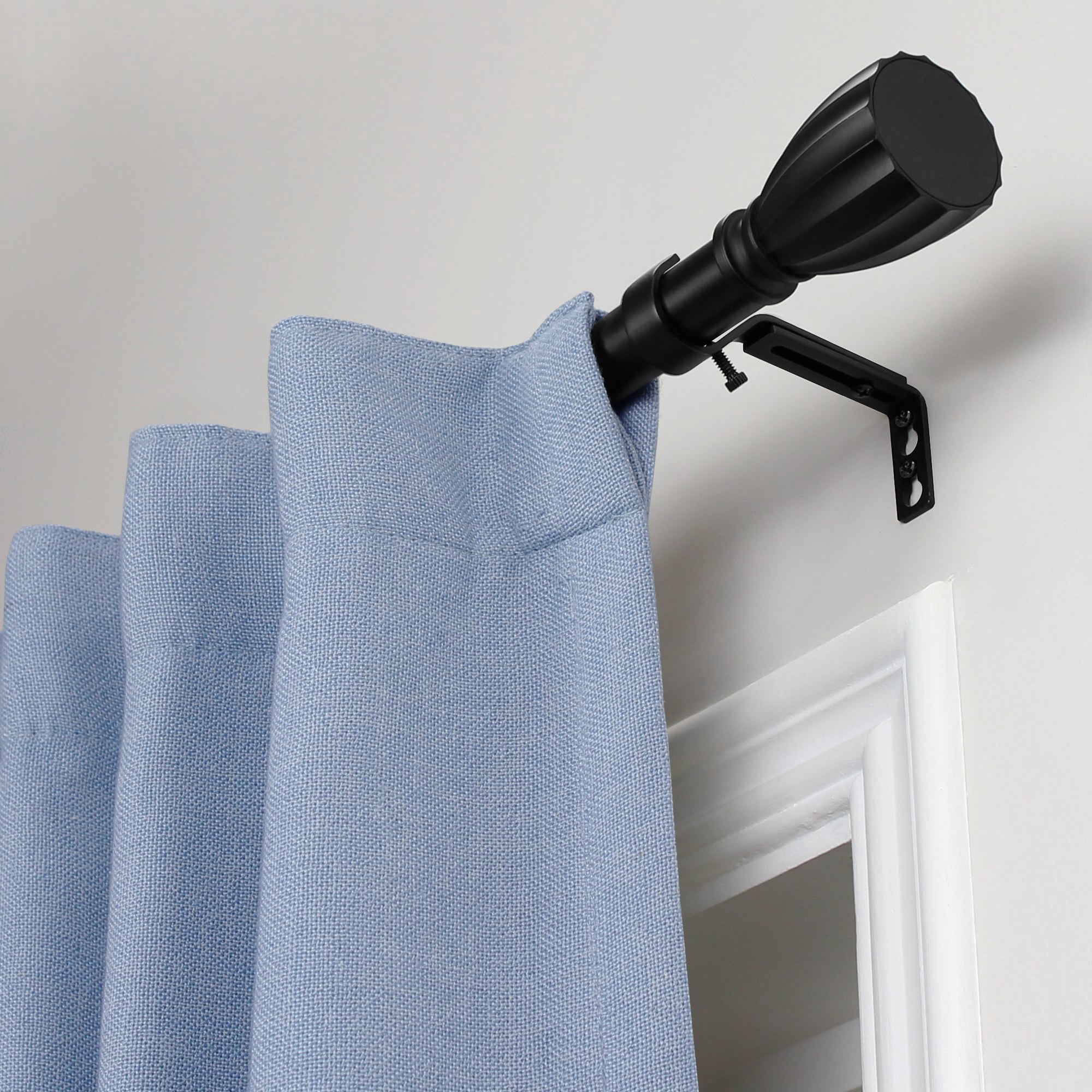 1" Flat Knob Rod Matte Black 50"-144"