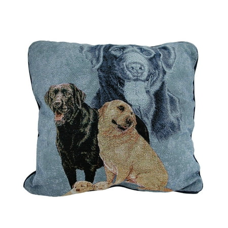 Labrador Retriever Family Tapestry Throw Pillow 17 X 17 Inch