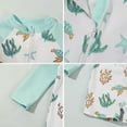 thumbnail image 5 of OBEEII Long Sleeve Swimsuits for Baby Boys One Piece Zip Up Bathing Suits UPF 50+ Beach Swimwear with Sun Hat, 5 of 9