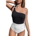 thumbnail image 2 of Maillot de Bain pour Femmes à Blocs de Couleur - Maillot une-Pièce Épaules Nœud Papillon Maillot de Bain Haut de Bikini Bleu Maillot de Bain Enfants Shorts de Bain Shorts Colorés Shorts en Denim Bikini Bleu Robe Ronde Maillot de Bain Shorts Jaunes Rouge, 2 of 2