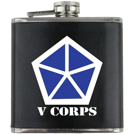 

Army V Corps Full Color Stainless Steel Leather Wrapped 6oz. Flask