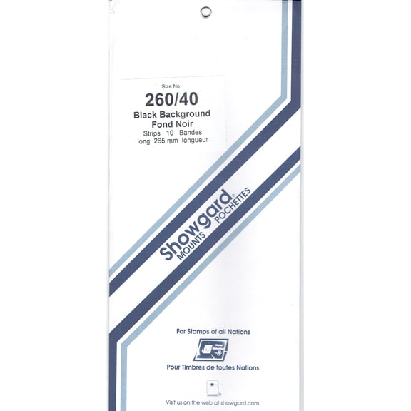 Showgard Stamp Mounts Size 260/40 Strip Black