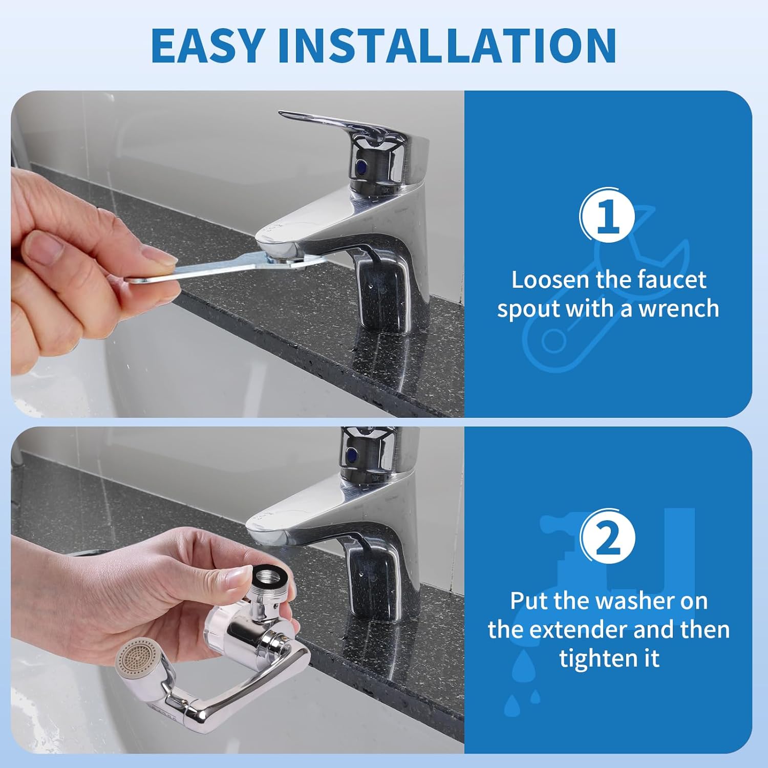 Filtered Faucet Aerator 1080° Rotating Extender Aerator,Bathroom Sink Filter for Bathroom Sink,Universal Splash Water For Skin/Eye/Face