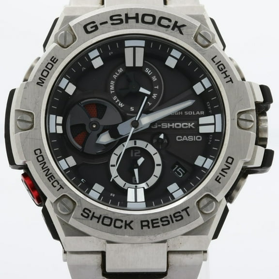 Pre-Owned CASIO GSHOCK GSTEEL GSTB100 Series Men's Analog Watch with Black and Silver... (Good)