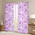 thumbnail image 2 of Castle Fairy Rainbow Unicorn Blackout Curtains Set of 2 (52x84 Each),Floral Rainbow Window Curtains,Princess Castle Curtains and Drapes for Girls,Breathable Home Decor, 2 of 6
