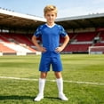 thumbnail image 5 of LPKRT Boys 2 Piece Matching Clothing Set Short Sleeve And Shorts Two Piece Sports Training Breathable Lightweight Outfits Sets Sky Blue 15-16 Years, 5 of 8