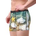 thumbnail image 2 of Yiaed Seashell On The Beach Print Men's Soft Cotton Boxer Shorts Breathable Boxers Underwear Moisture-Wicking Underwear Stretch Boxer Briefs for Man-Large, 2 of 5