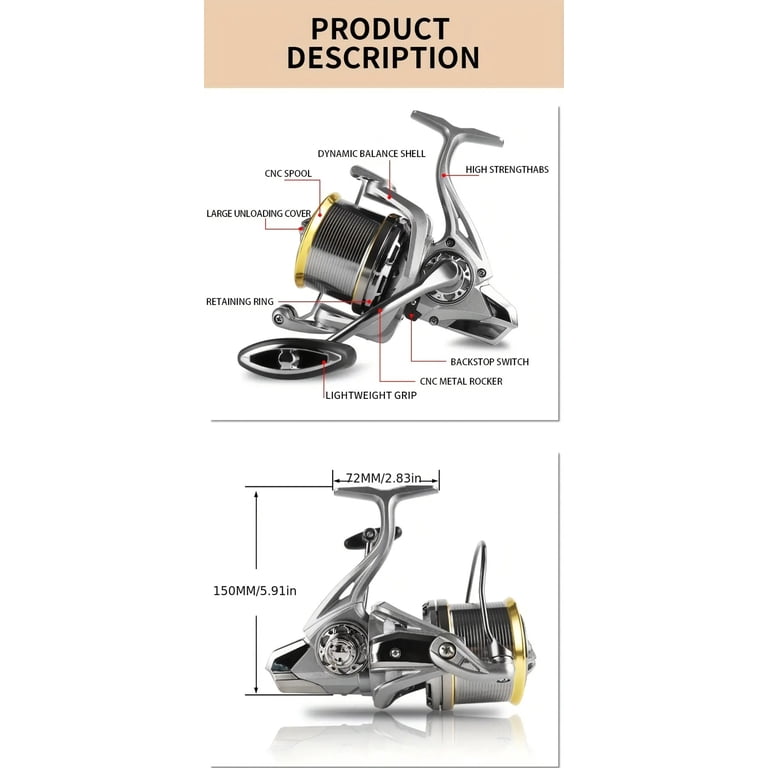 billings reel big fish BILLINGS Big Fishing Reel Spinning Reel NGK 8000-14000 Stainless Steel  Bearing 20KG Powerful Saltwater FreshWater Fishing Drag