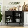 thumbnail image 2 of Costway 2-Door Wine Bar Cabinet Kitchen Sideboard Buffet with Drawer & Adjustable Shelves Black, 2 of 10