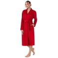 thumbnail image 4 of Aria Women's Stretch Velour Long Sleeve Wrap Sleepwear Robe with Pockets, Sizes XS-5X, 4 of 5