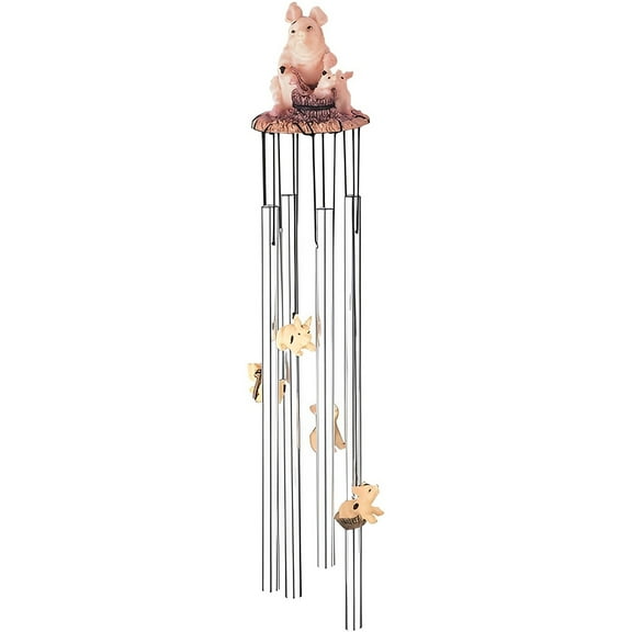 FC Design 23" Long Pig Round Top Wind Chime Statue Sculpture Ornament Decoration Home/Room/Garden Decor and Unique Gift Ideas for Housewarming, Holidays and Birthdays