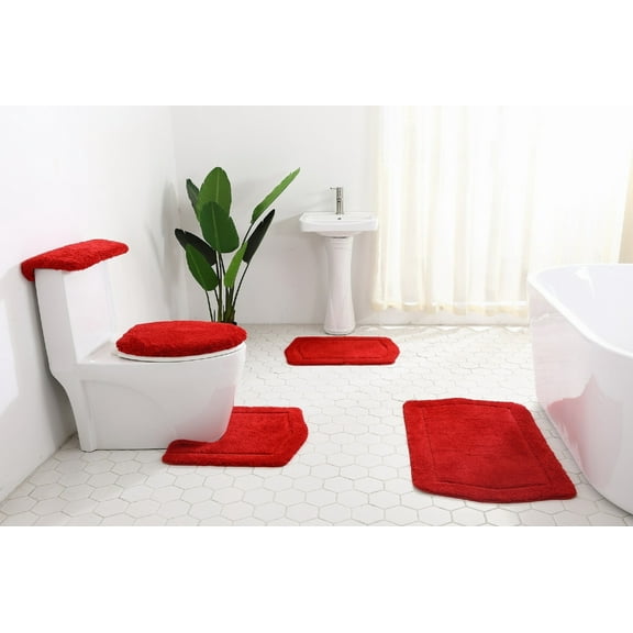 5Pc Set Bathroom Rug Vintage Collection