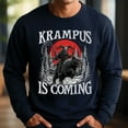 thumbnail image 3 of Krampus Is Coming Christmas Sweatshirt, Gothic Holiday Horror Shirt, Dark Scary Krampus Xmas Sweater, Krampusnacht Gift Top, 3 of 5