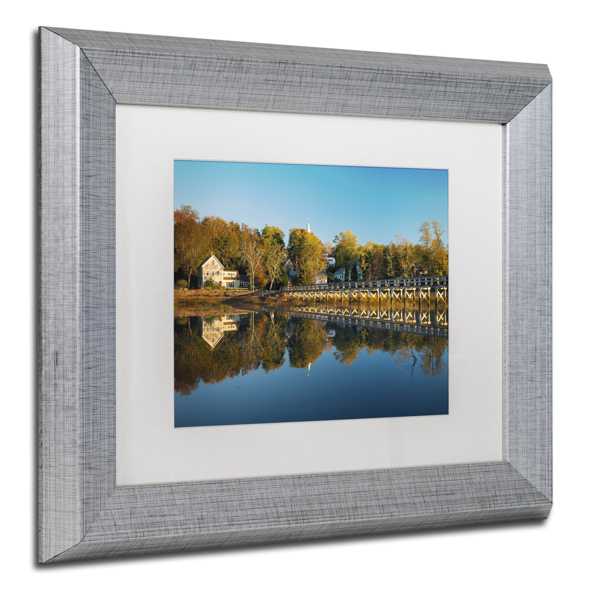 Trademark Fine Art "Wellfleet Mirror" Canvas Art by Michael Blanchette Photography White Matte, Silver Frame