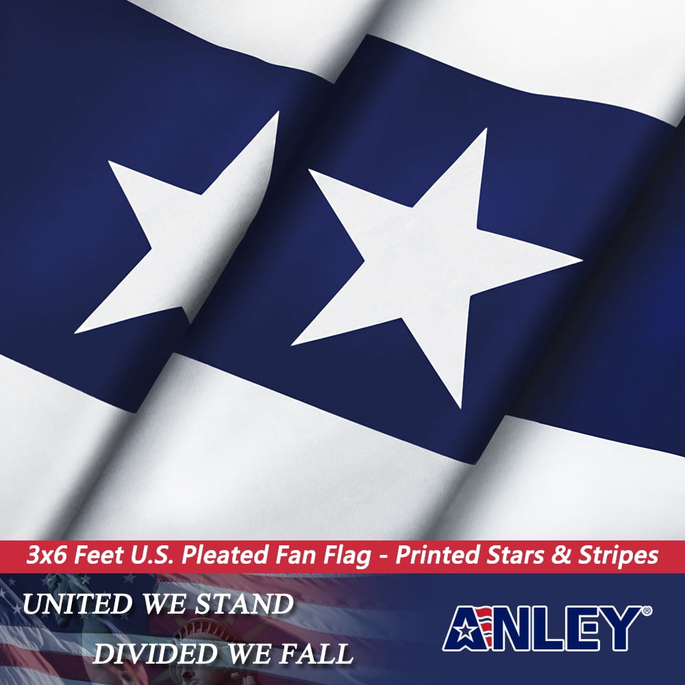 Anley USA Pleated Fan Flag, 3x6 Ft American US Bunting Flags - United States Half Fan Banner (6 Pack)