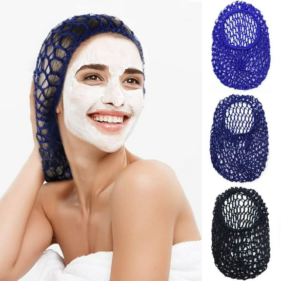 3 Pcs Mesh Hair Net Rayon Knit Snood Hat Mesh Crocheted Hairnet Sleep Cap Long Hair Cover Ornament Thick Hair Women Hair Net for Sleeping Soft Sleeping Hat Hair Accessories
