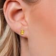 thumbnail image 3 of Gem Stone King 14K Yellow Gold Oval Yellow Citrine Stud Earrings for Women Men (0.80 Cttw, Gemstone November Birthstone, Oval 6X4MM), 3 of 6