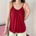 thumbnail image 4 of Camisola de manga corta para mujer, ropa interior holgada con cuello en V y color liso, de poliéster, 4 of 9