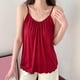 thumbnail image 4 of Camisola de manga corta para mujer, ropa interior holgada con cuello en V y color liso, de poliéster, 4 of 9