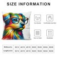 thumbnail image 5 of Autua Colorful Dog with Glasses Graphic Decorative Cushion Throw Pillow Cover for Home Couch Living Room Bed Sofa Aesthetic Decor, Soft and Durable 1PC 22x22in, 5 of 5
