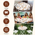 thumbnail image 7 of Brown Spring Floral Round Tablecloth, Fitted Table Cover with Elastic for 45"-54" Round Tables, Flowers Botanical Elegant Pastoral Table Cloth Outdoor Indoor Dinning Party Waterproof Tablecloths, 7 of 7