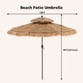 thumbnail image 3 of COSIEST 10FT Thatched Tiki Straw Outdoor Beach Umbrella(No Base), 3 of 8