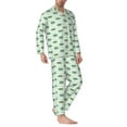 thumbnail image 2 of Honeii Cute Crocodile Pattern Mens Pajamas Set,2pcs Men's Lounge Long Sleeve Sleep Shirt and Pajama Bottoms Sleepwear Set,Mens Pjs Sets-Medium, 2 of 7