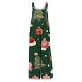 thumbnail image 5 of Lumtrix Christmas Jumpsuits for Women Dressy Spaghetti Strap Holiday Overalls Xmas Print Wide Leg Romper Pant with Pockets Green XL, 5 of 6