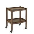 thumbnail image 3 of Weston Home Telluride Wood Finish Folding Bar Cart with Two Detachable Trays, Walnut Finish, 3 of 10