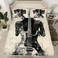 thumbnail image 2 of Homewish Boys Girls Abstract Guitar 4pcs Bed Sheets,Retro Vintage King Sheets,Music Melody Super Cozy Sheet Set,Super Cozy Room Decor, 2 of 7
