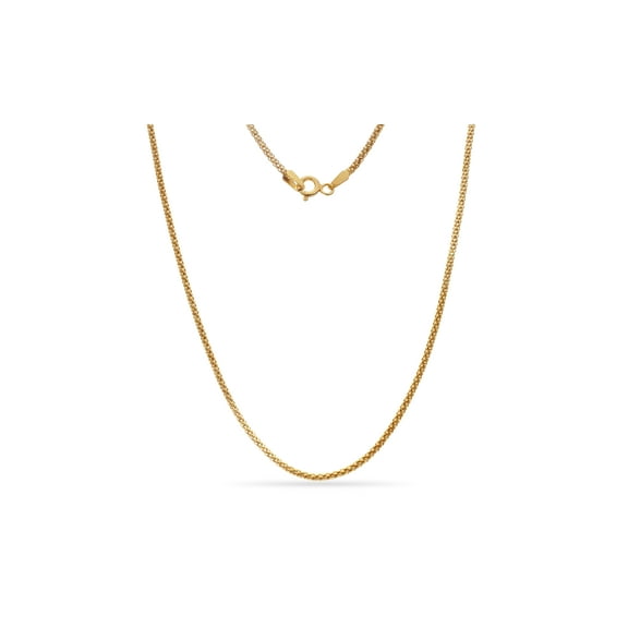 Gold Over Sterling Silver Mini Popcorn Chain Necklace 20 Inch