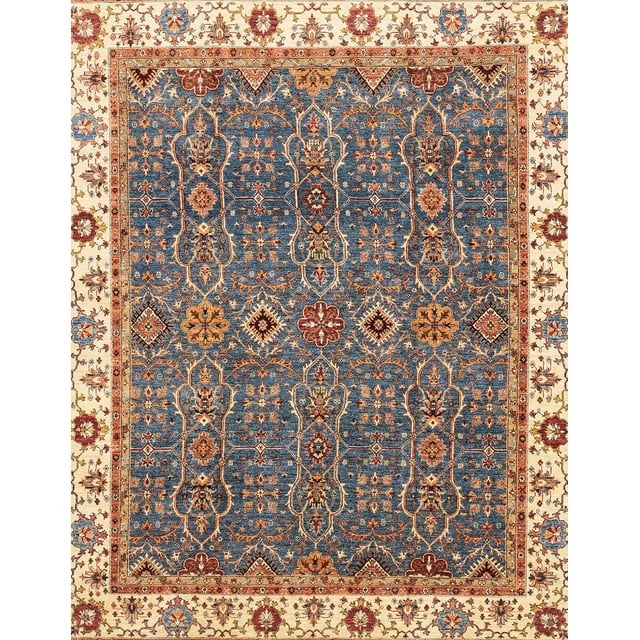 Ahgly Company Tapis d'Intérieur Rectangulaires Abstraits Orientaux Bruns, 8 Pieds x 12 Pieds