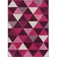 thumbnail image 2 of Well Woven Isometry Purple & Pink Modern Geometric Triangle Pattern 5x7 (5' x 7') Area Rug Soft Shed Free Easy to Clean Stain Resistant, 2 of 6