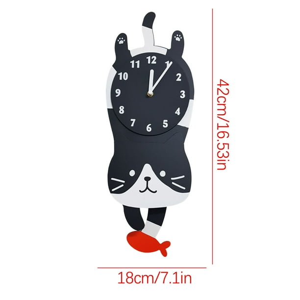 WREESH Wall Clock Living Room Home Clock Catch Fish Clock Wall