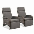 thumbnail image 4 of PARKWELL Outdoor Patio Recliner Chair Set of 2,Adjustable Rattan Reclining Lounge Chair with Cushion, Gray, 4 of 9