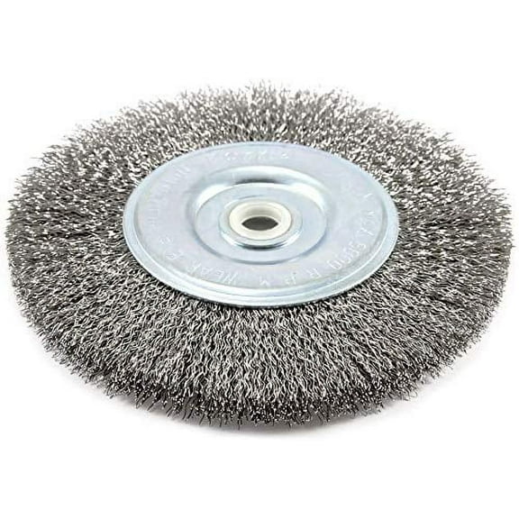 Wire Wheel, 8-Inch, Crimped, 5/8-Inch Arbor, Wide Face.014-Inch
