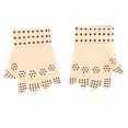 thumbnail image 1 of 1 par de guantes para el cuidado de la artritis, guantes con dedos semicubiertos, guantes de terapia magnética, guantes de presión antideslizantes, color beige., 1 of 7