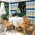 thumbnail image 2 of 2 Panels Outdoor Curtains for Patio Waterproof 54"x95" Blue Khaki Striped Weatherproof Privacy Outsides Curtains, Farmhouse Stripes Modern Abstract Art Grommet Thermal Drapes for Cabana Porch Pergola, 2 of 8