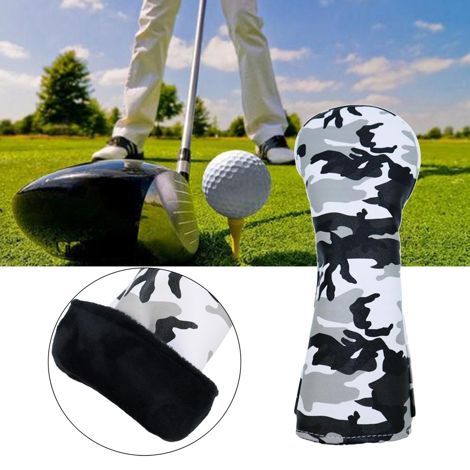 Axioma 2x Leather Golf Wood Head Cover Fairway Hybrid Headcover Guard with No. Tag