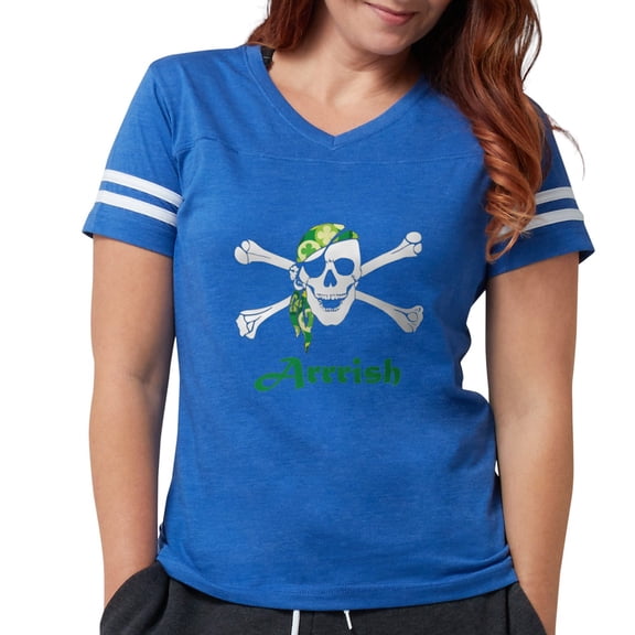 CafePress - Arrish Irish Pirate Skull And Crossbones T Shirt - Womens Football Shirt
