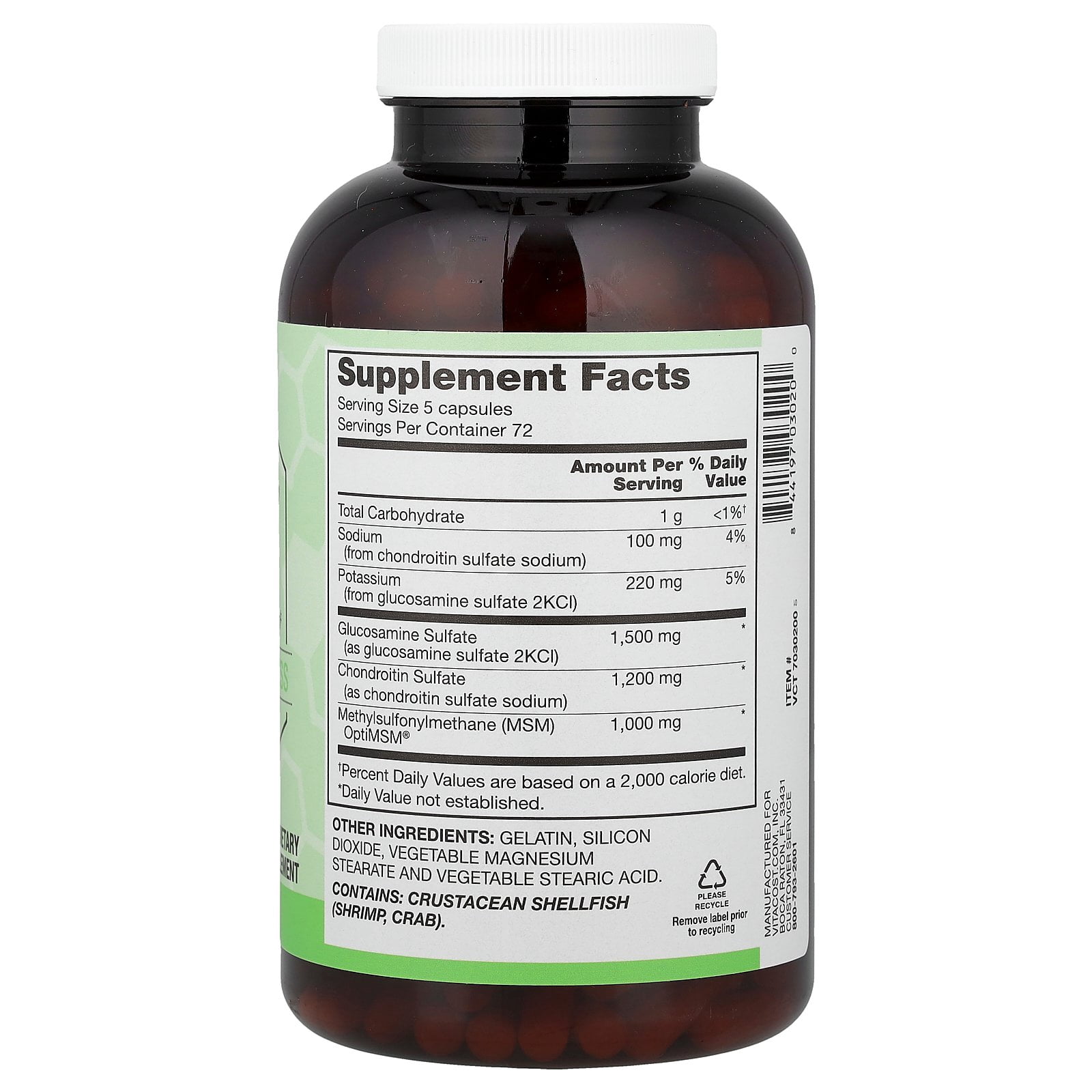 Vitacost Synergy®, Glucosamine, Chondroitin & MSM, 360 Capsules