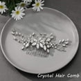 thumbnail image 4 of Bride Crystal Wedding Hair Comb Silver Bridal Headpiece Sparkly Rhinestone Hair Accessorie for Women and Girls (A-Silver), 4 of 4