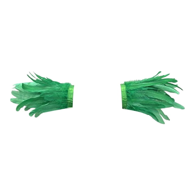 Aocisk Feather Shawl Performance Dance Elegant Gothic Style Party Role Playing Accessory Wrap Green One Size