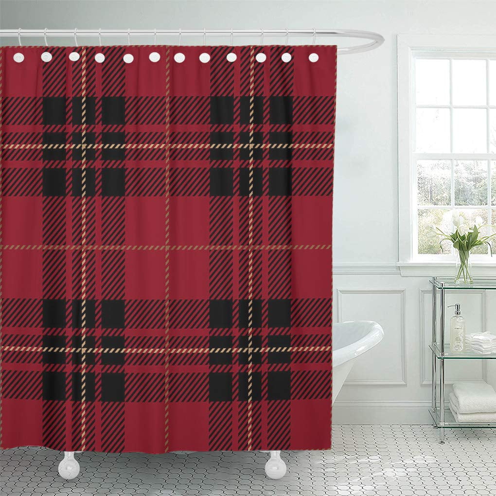 KSADK Clan Black Checkered Red Tartan Plaid Scottish Pattern Abstract